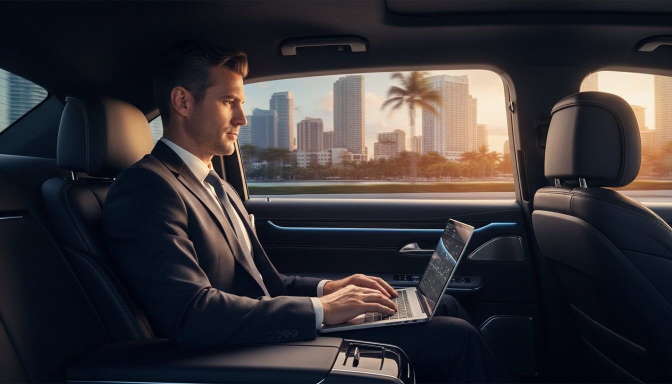 Hire a Chauffeur for a Day in Miami The 2026 Professional Buying Guide Hero Image Corporate transportation LEEMO executive chauffeur for corporate transportation in Miami