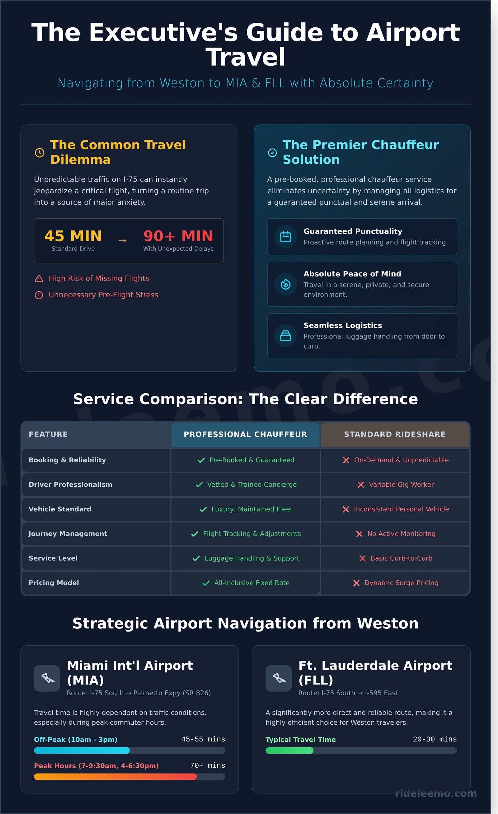 Weston Airport Chauffeur Service Premium Transfers to MIA and FLL Infographic Weston Airport Chauffeur Service: Premium Transfers to MIA and FLL Weston Airport Chauffeur Service: Premium Transfers to MIA and FLL - Infographic